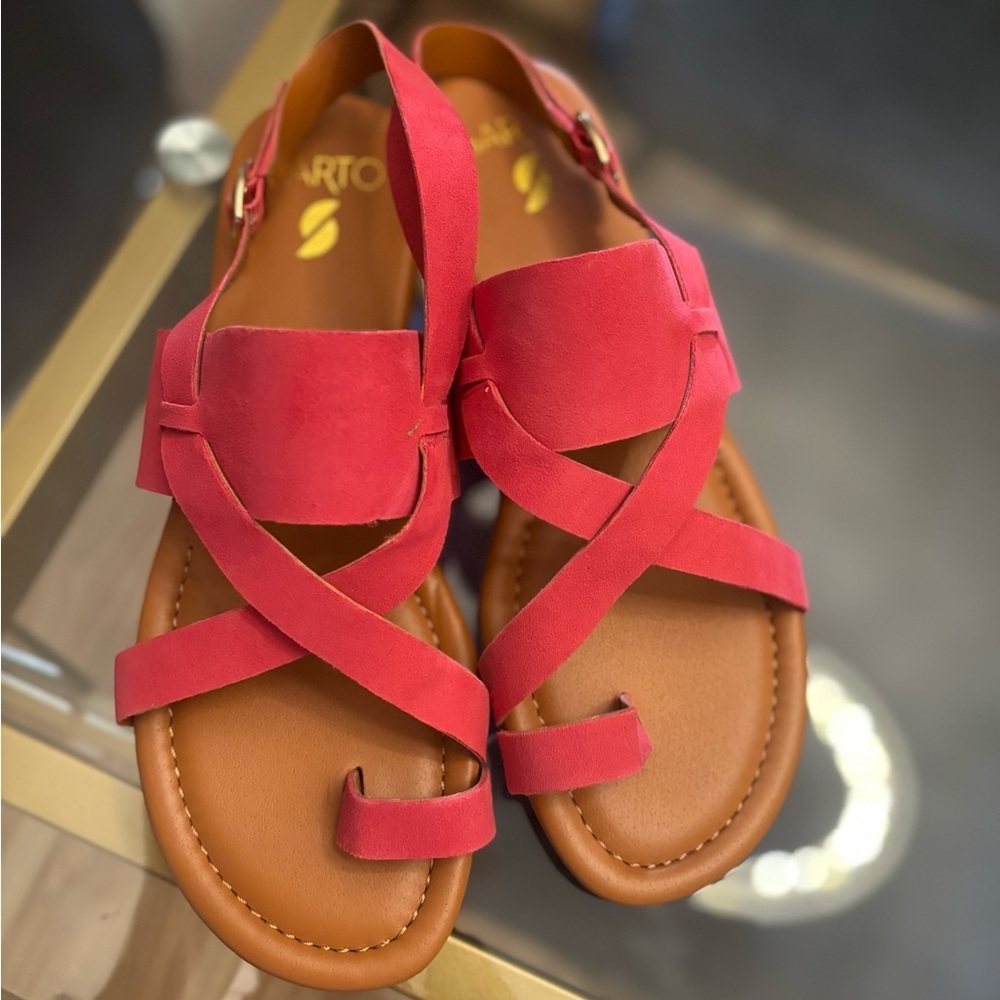 Franco Sarto Gia Suede Sandal in Pink Size 9 NWT